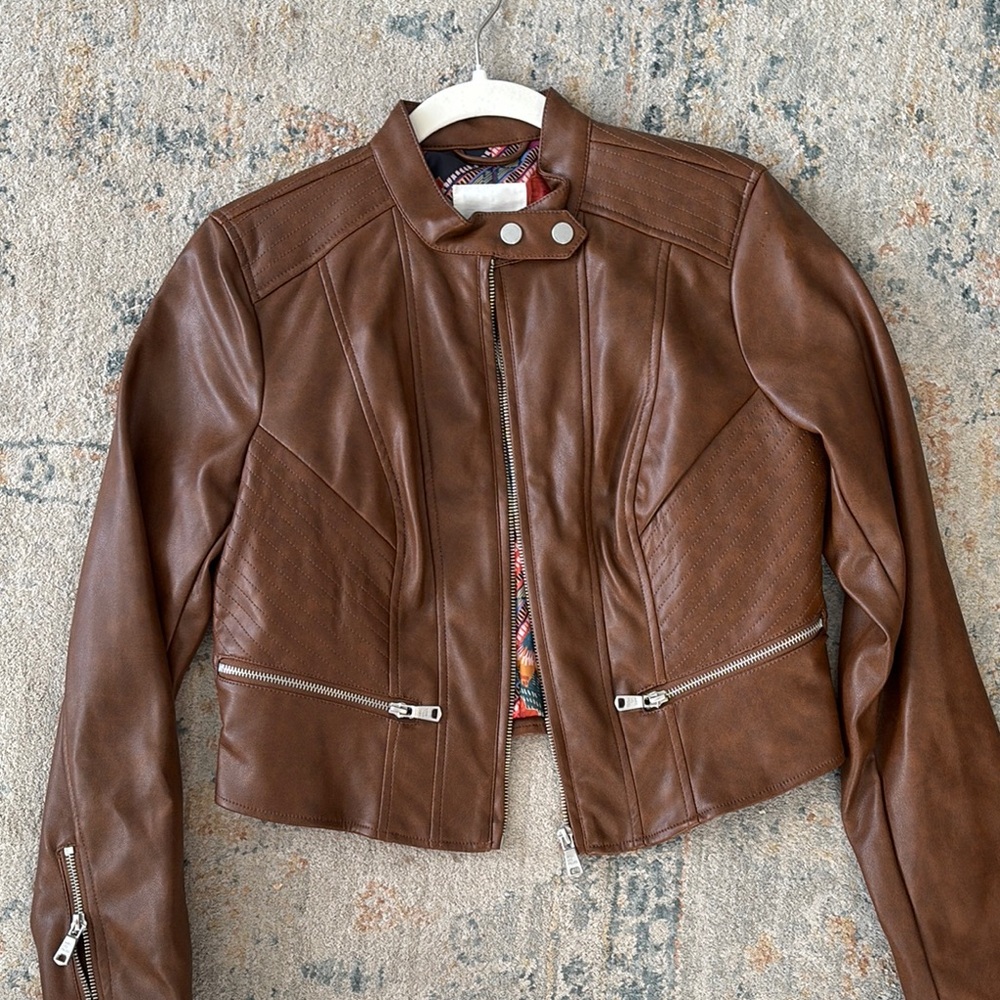 Anthro Avec Les Filles Leather Jacket NWT - Picture 5 of 6